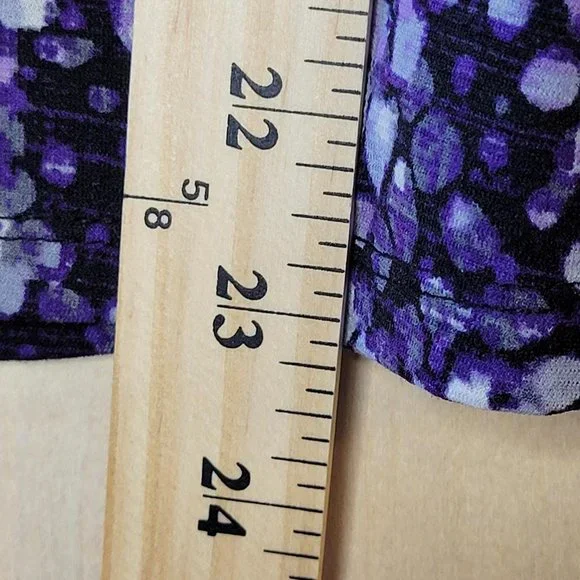 Style & Co Purple Multicolor Spotted Design Blouse Women Size L - Picture 7 of 8